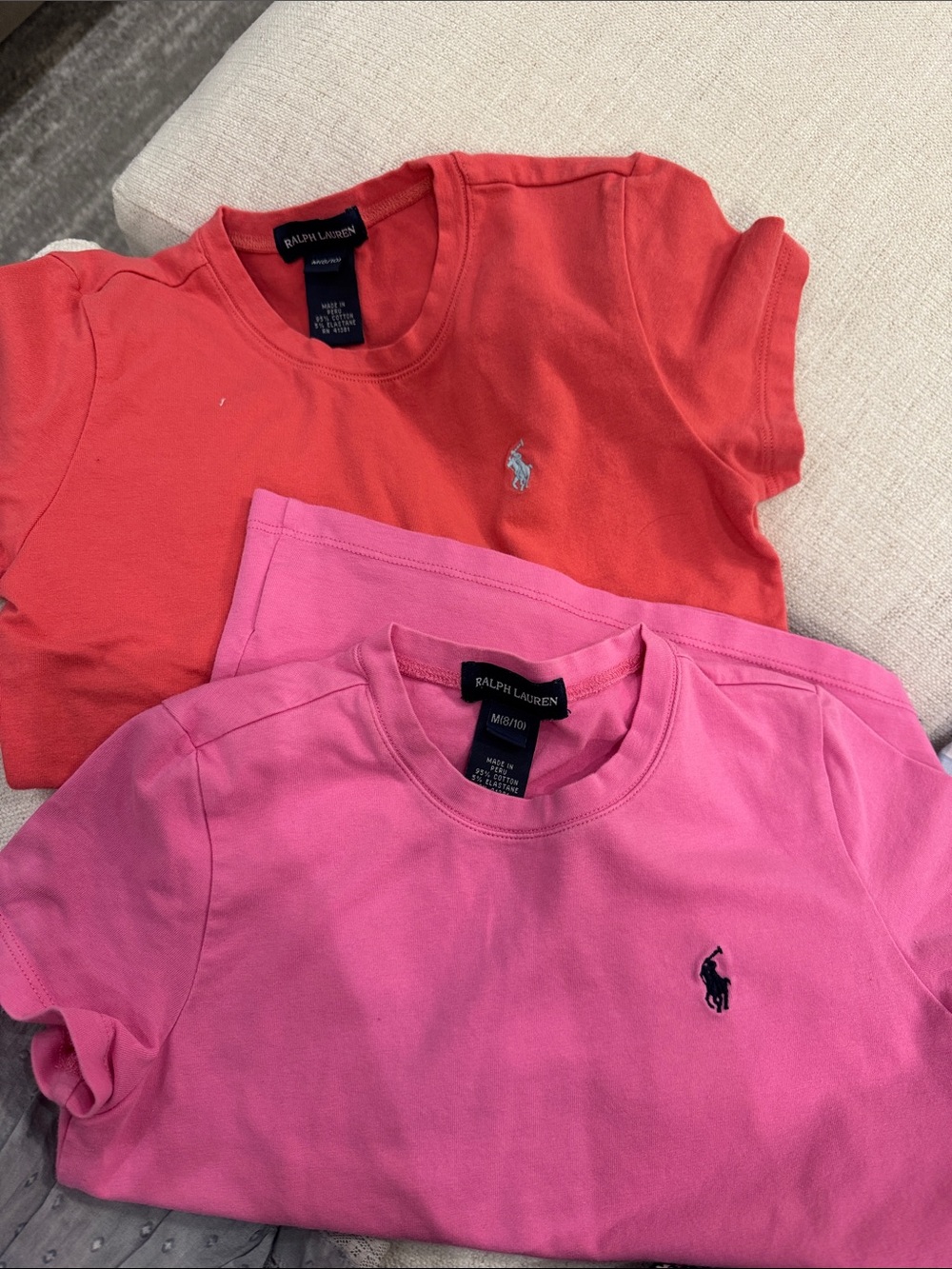 Ralph Lauren Kids Short-Sleeve Tee Duo - Coral and Pink